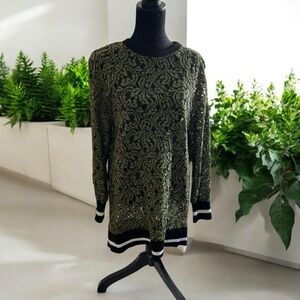 Zara Woman Elegant Green Lace Sweater